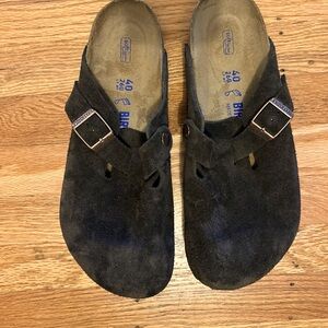 Brown Birkenstock clogs